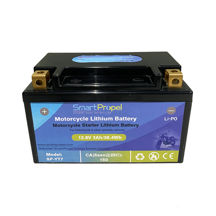 Batterie de démarrage de moto YT7 12V 3Ah Lithium ion Batterie de démarrage longue durée de vie